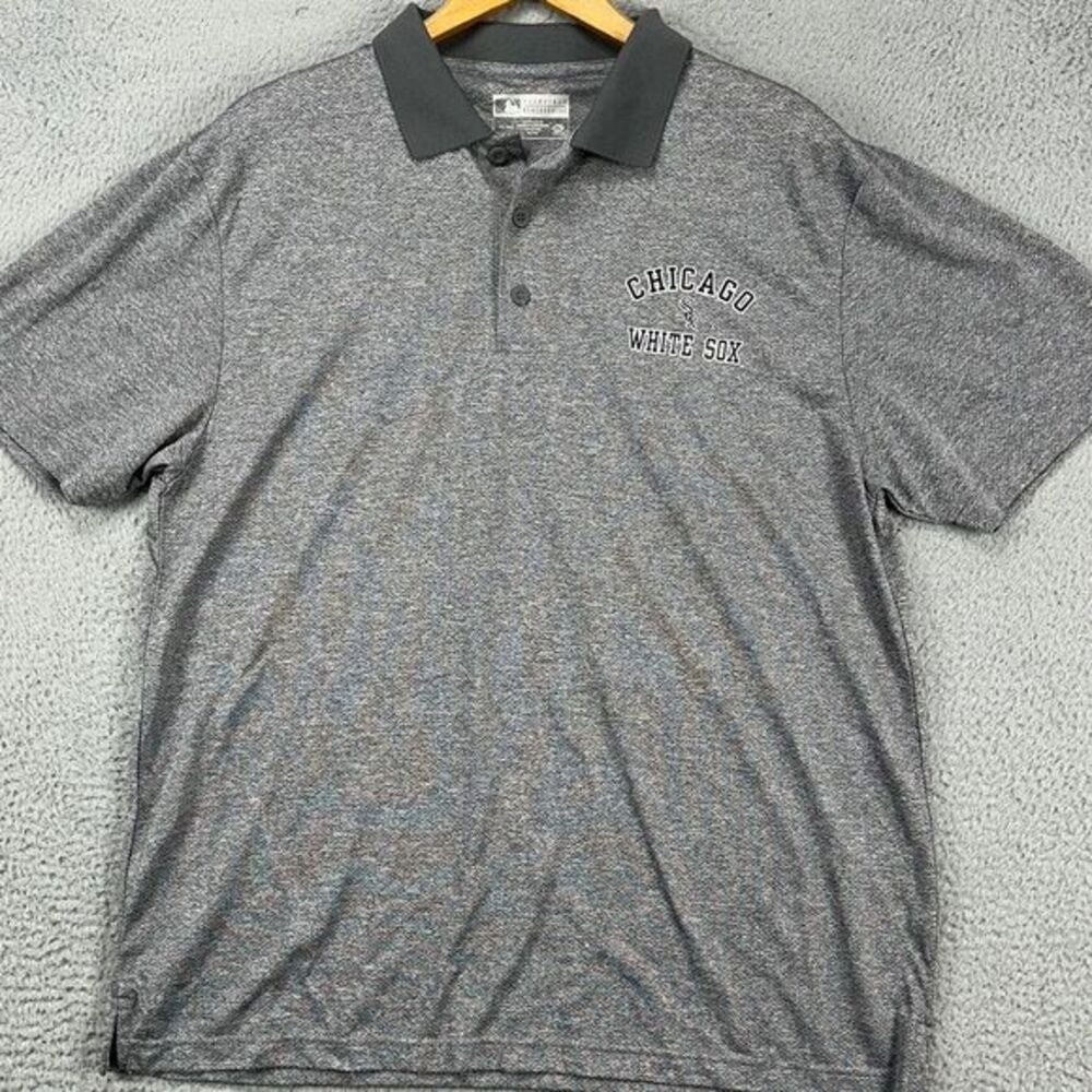 Chicago White Sox Polo Shirt Mens XL Gray Baseball Athletic Genuine Merchandise